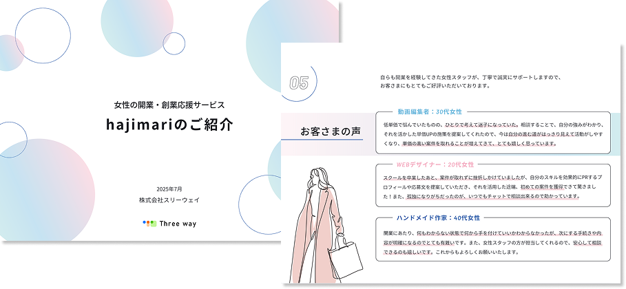 女性開業応援サービスのご紹介